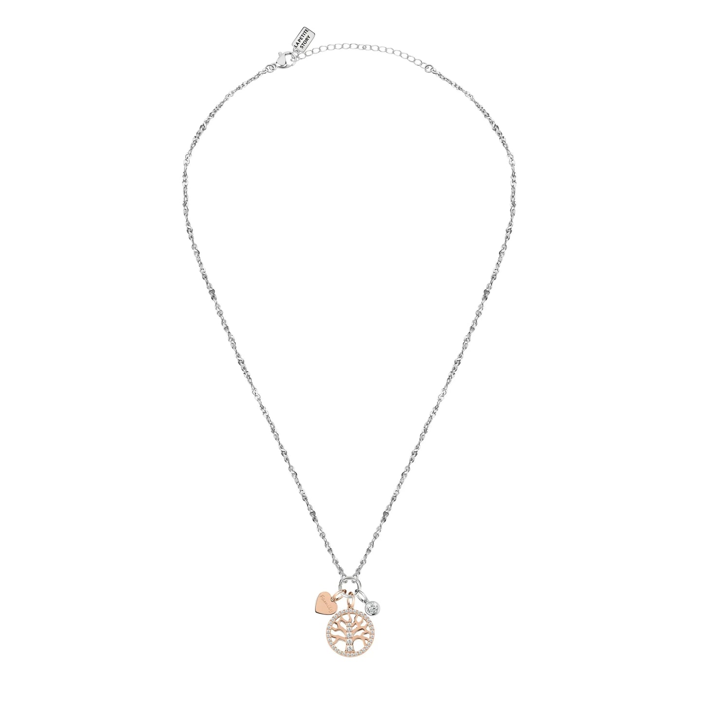 La Petite Story Collana con Albero della Vita Rosato e Cuore
