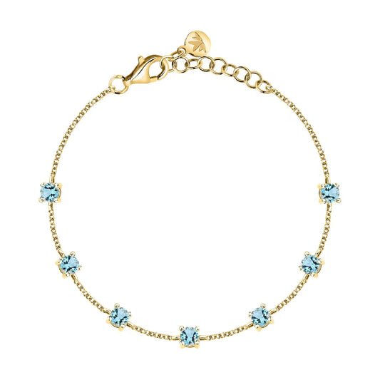 Morellato Bracciale Dorato con Zirconi Azzurri