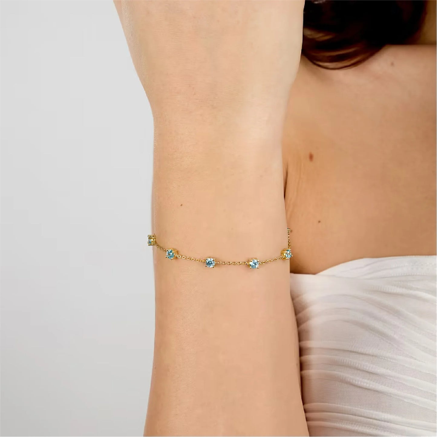 Morellato Bracciale Dorato con Zirconi Azzurri