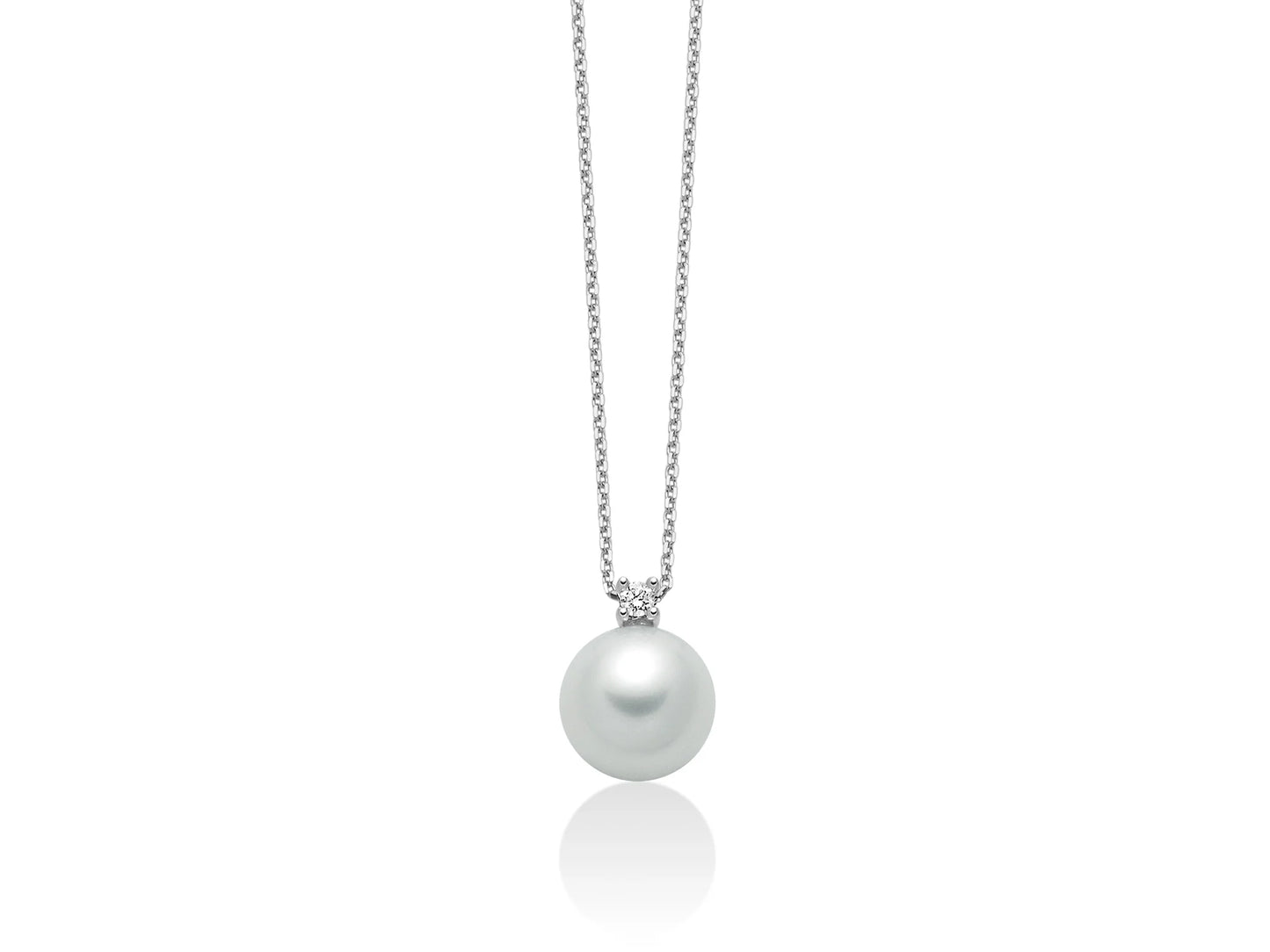 Miluna Collana con Perla 8-8,5 e Diamante in Oro 9kt