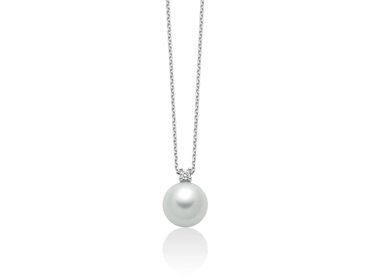 Miluna Collana con Perla 8-8,5 e Diamante in Oro 9kt