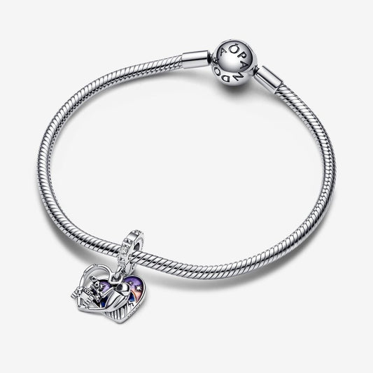 Pandora Charm Disney, Wall-E, Pendente a Cuore Eve e Wall-E Che Si Illumina Al Buio