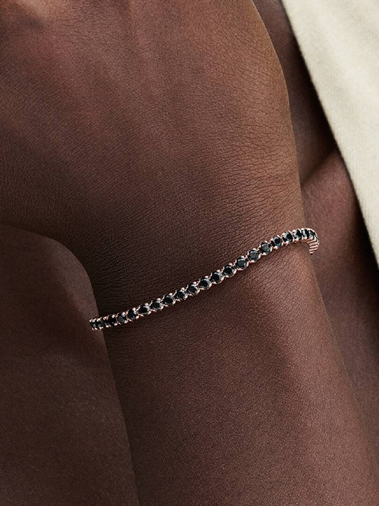 Pandora Bracciale Tennis Rosato con Pietre Nere