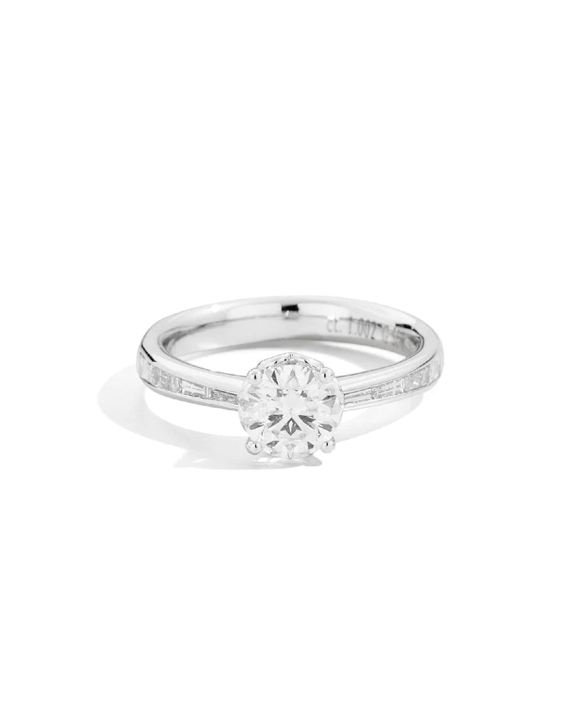 Recarlo Anello Solitario In Oro Bianco E Diamante Da 0.45 CT