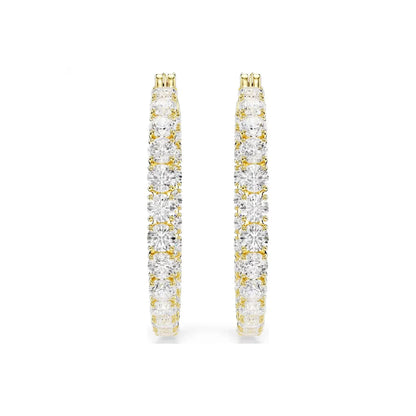 Swarovski Orecchini a Cerchio Dorati Matrix