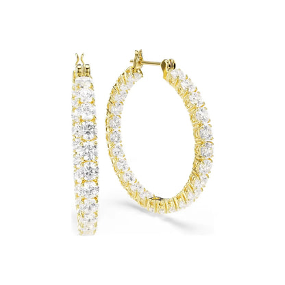 Swarovski Orecchini a Cerchio Dorati Matrix