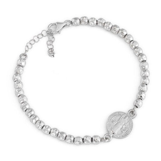 Amen Bracciale Con Sfere Con Ciondolo San Benedetto