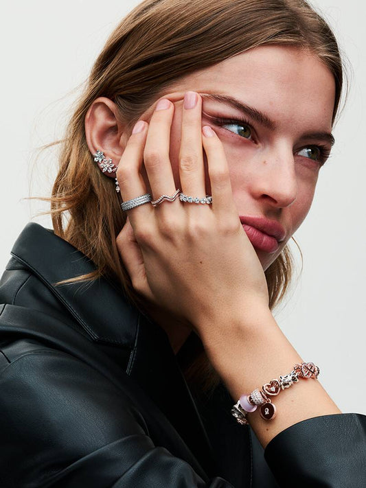 Pandora Charm In Vetro di Murano Rosa Opaco