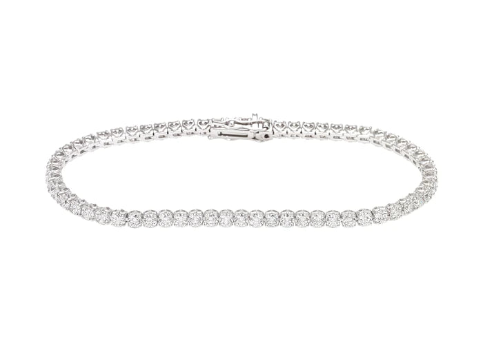 Recarlo Bracciale Tennis In Oro Bianco E Diamanti Da 3.00 CT