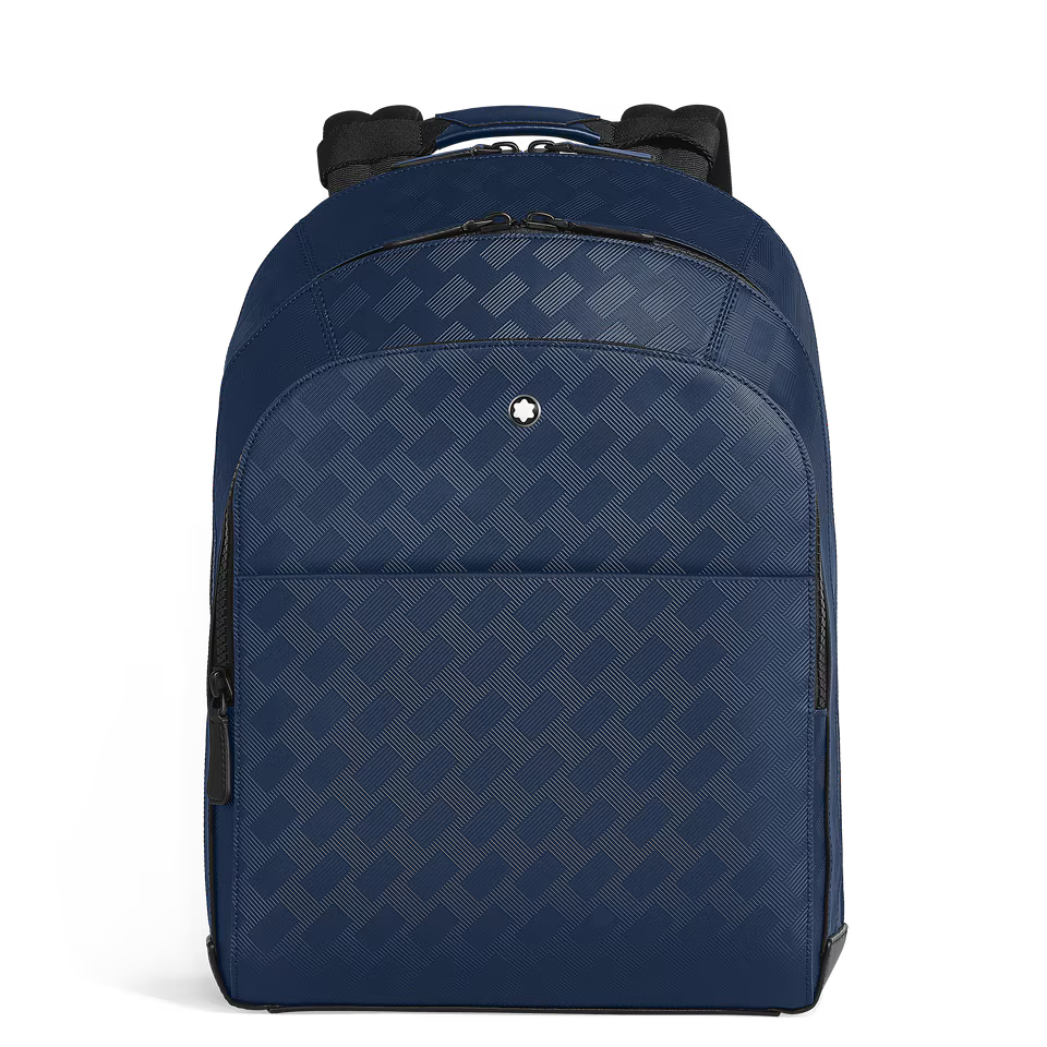 Montblanc Zaino Modello Grande con 3 Compartimenti in Pelle Extreme Blu 221134