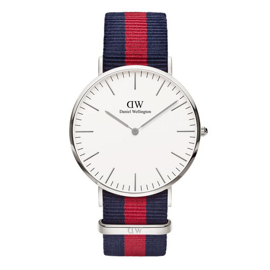 Daniel Wellington Orologio Classic Oxford Silver Blu e Rosso