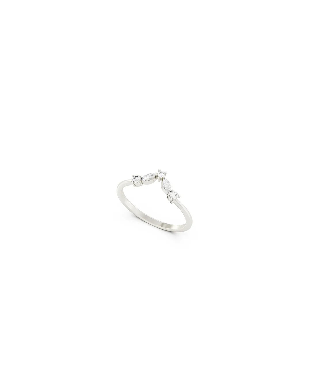 Amabile Anello Chevron Glimmer Argento