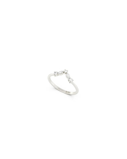 Amabile Anello Chevron Glimmer Argento