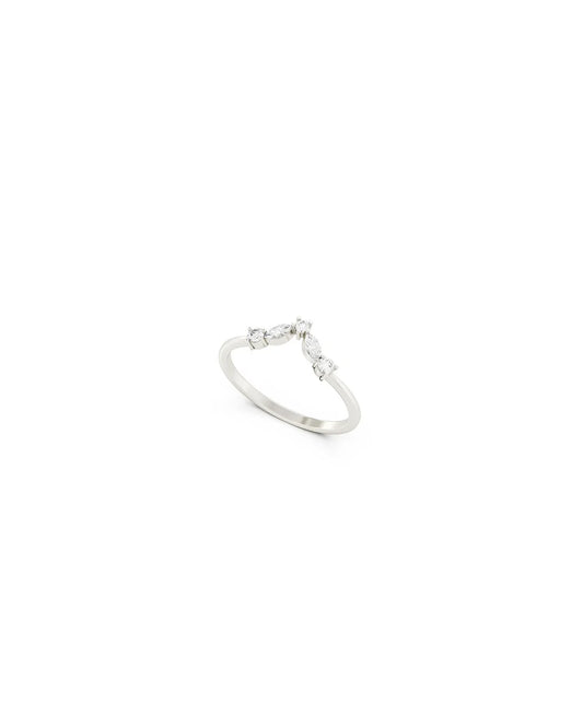 Amabile Anello Chevron Glimmer Argento
