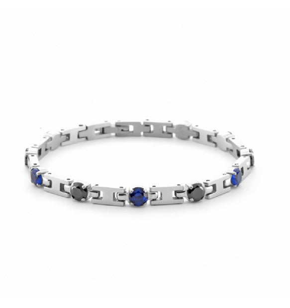 Cesare Paciotti 4US Bracciale Uomo Con Cristalli Blu E Neri