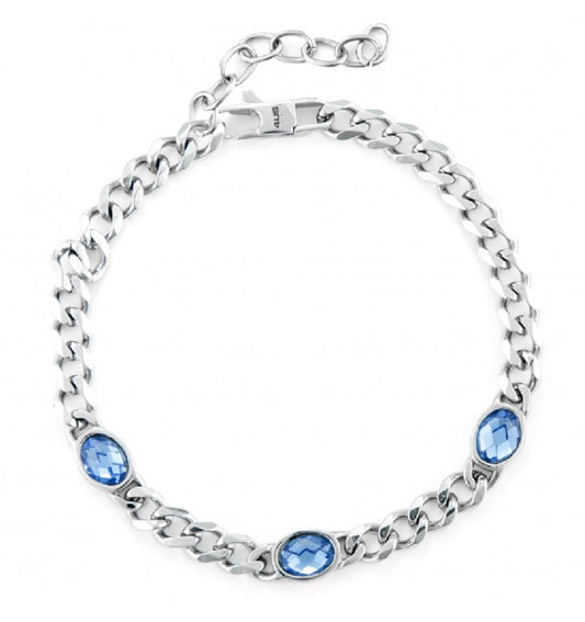 Cesare Paciotti 4US Bracciale Uomo Catena Con Zirconi Blu