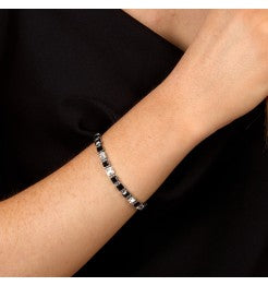 Karl Lagerfeld Bracciale Tennis Con Zirconi Bianchi E Neri