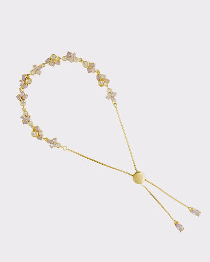Amabile Bracciale Scorrevole Lavanda Placcato Oro