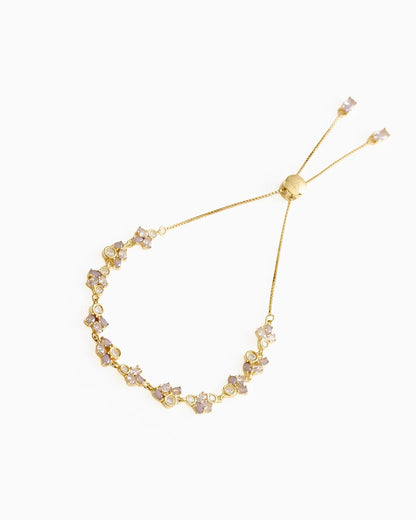 Amabile Bracciale Scorrevole Lavanda Placcato Oro
