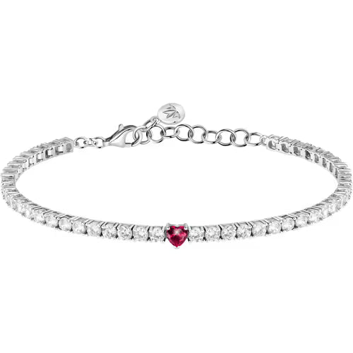 Morellato Bracciale Tennis con Cuore Rosso