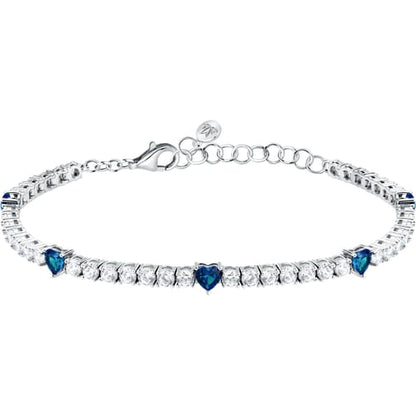 Morellato Bracciale Tennis con Zirconi Bianchi e Cuori Blu
