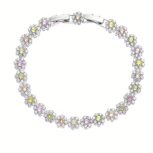 Ottaviani Bracciale con Fiorellini di Zirconi Multicolore