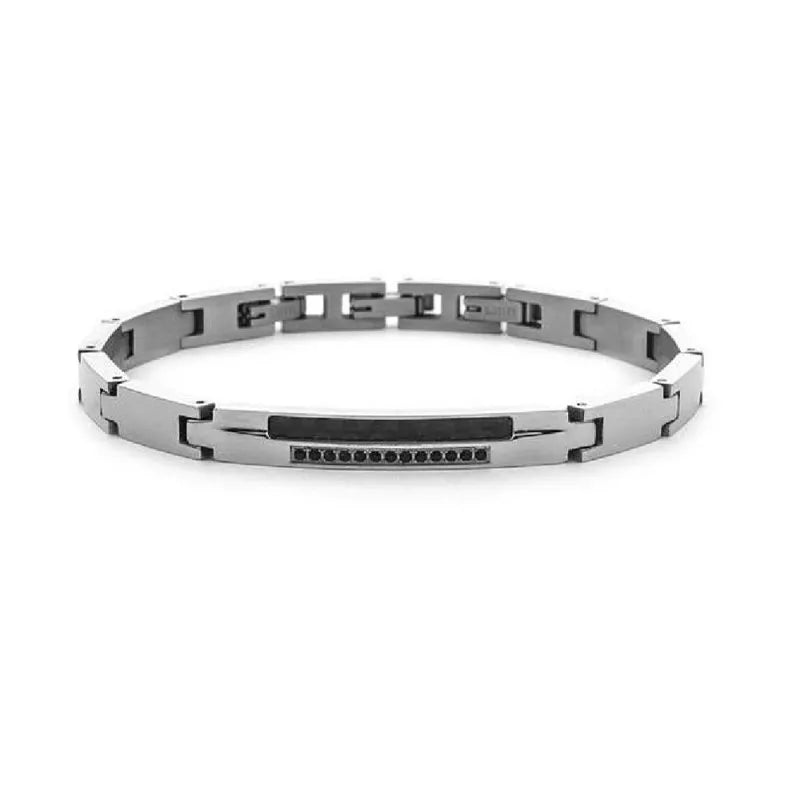Cesare Paciotti Bracciale Uomo Catena e Dettaglio Nero