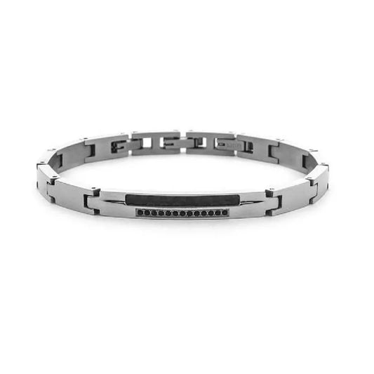 Cesare Paciotti Bracciale Uomo Catena e Dettaglio Nero