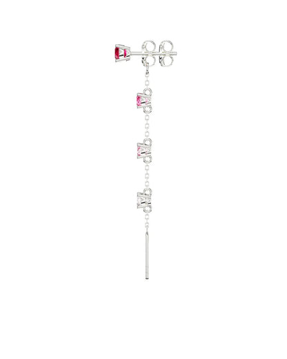 Amabile Orecchino Singolo Charmi Luce Argento / Fucsia