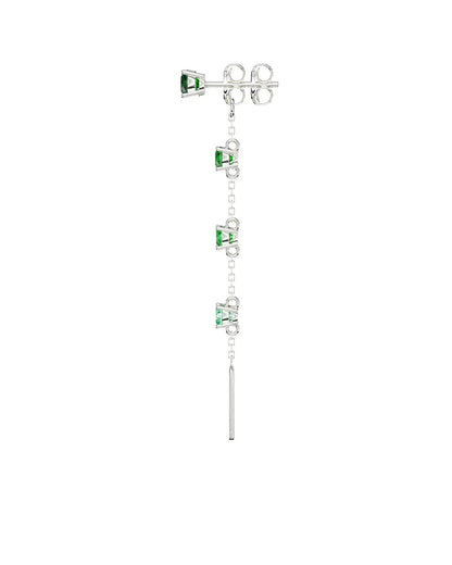 Amabile Orecchino Singolo Charmi Luce Argento / Verde