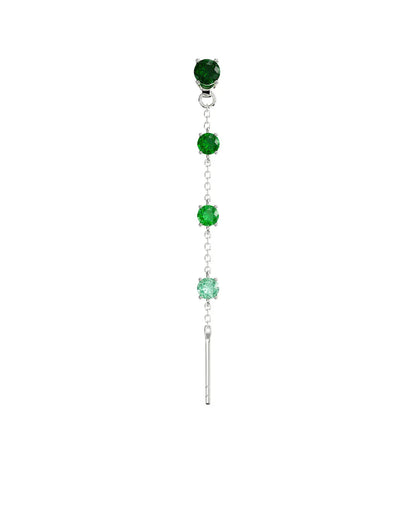 Amabile Orecchino Singolo Charmi Luce Argento / Verde