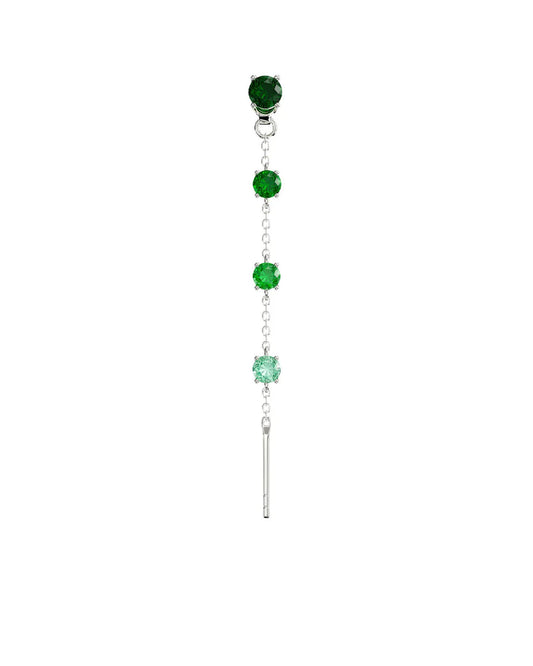 Amabile Orecchino Singolo Charmi Luce Argento / Verde
