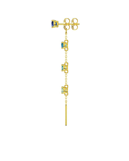 Amabile Orecchino Singolo Charmi Luce Placcato Oro / Blu