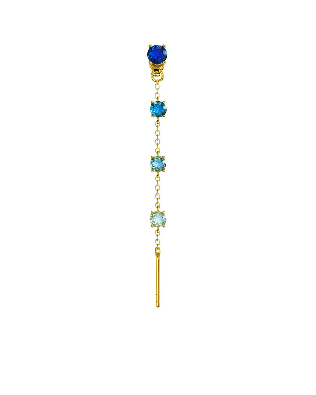 Amabile Orecchino Singolo Charmi Luce Placcato Oro / Blu
