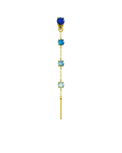 Amabile Orecchino Singolo Charmi Luce Placcato Oro / Blu