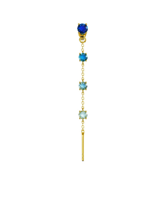 Amabile Orecchino Singolo Charmi Luce Placcato Oro / Blu