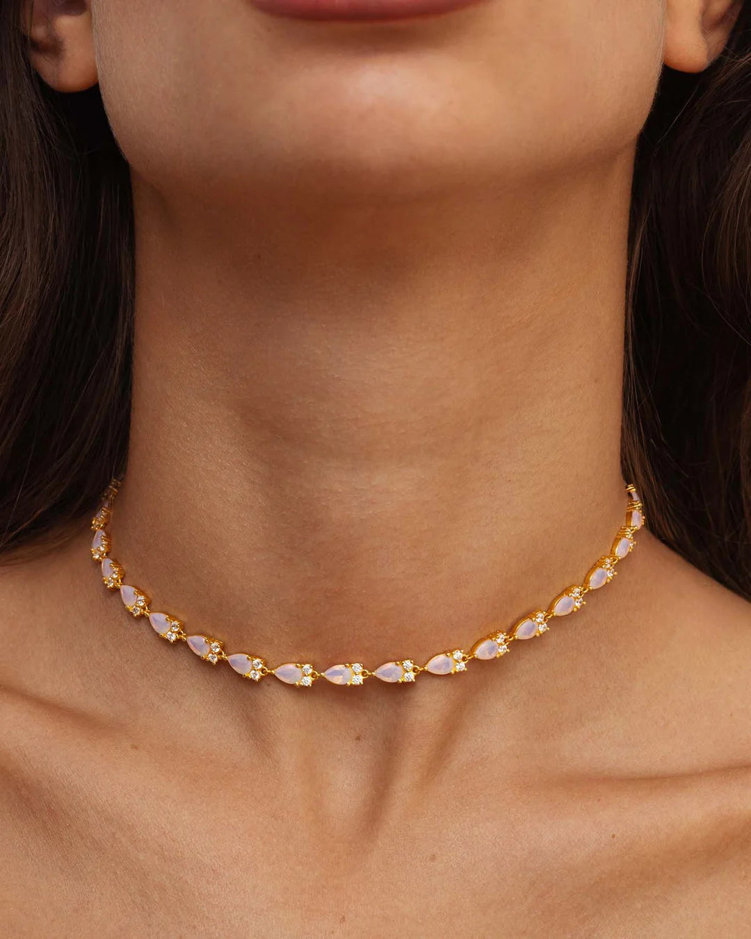 Amabile Collana Choker Petals Placcato Oro