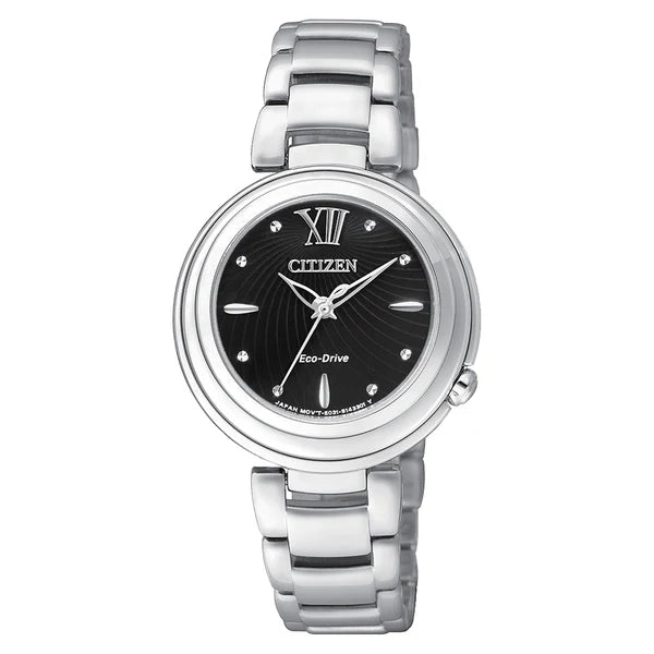 Citizen Orologio Donna Lady Eco Drive Con Quadrante Nero