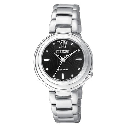 Citizen Orologio Donna Lady Eco Drive Con Quadrante Nero