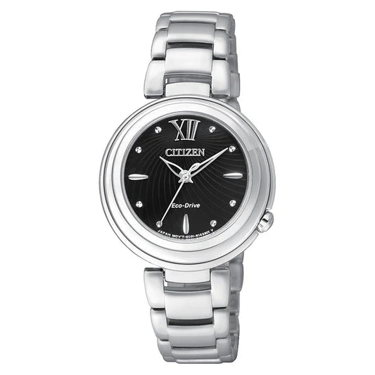 Citizen Orologio Donna Lady Eco Drive Con Quadrante Nero