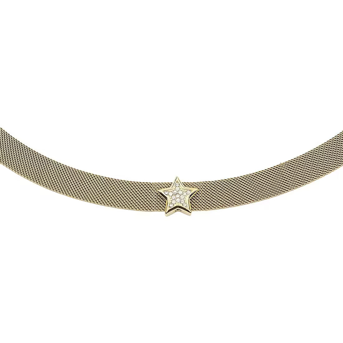 Liu Jo Collana Choker Fascia in Acciaio Dorato con Stella