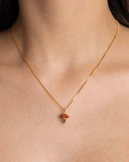 Amabile Collana Fungo Placcato Oro