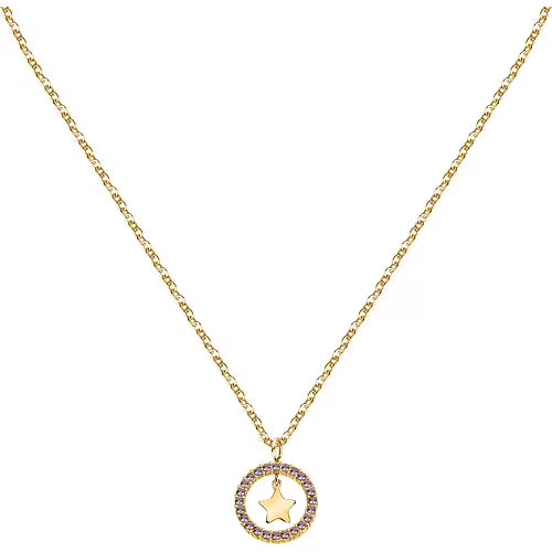 La Petite Story Collana Dorata Con Stella e Cerchio di Zirconi Viola
