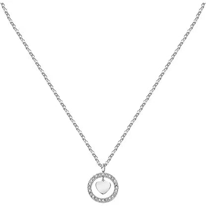 La Petite Story Collana Dorata Con Cuore e Cerchio di Zirconi Bianchi