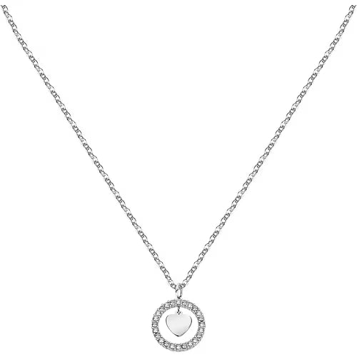 La Petite Story Collana Dorata Con Cuore e Cerchio di Zirconi Bianchi