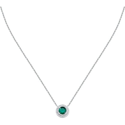 Morellato Collana con Zircone Verde e Giro di Zirconi Bianchi