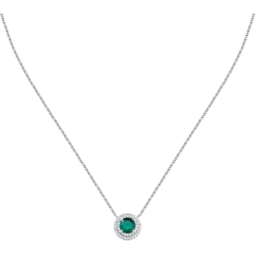 Morellato Collana con Zircone Verde e Giro di Zirconi Bianchi