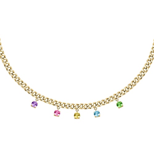 Morellato Collana Poetica Dorata Catena con Zirconi Pendenti Multicolor