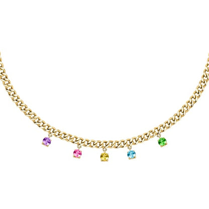Morellato Collana Poetica Dorata Catena con Zirconi Pendenti Multicolor