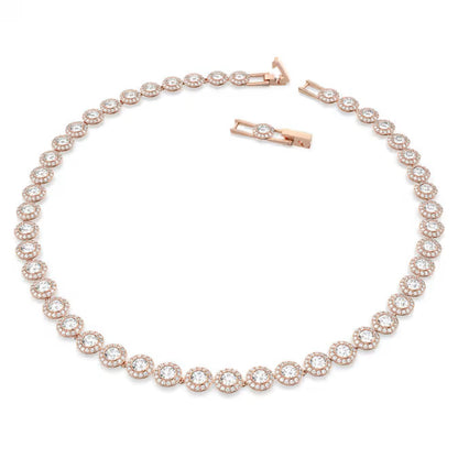 Swarovski Collana Tennis Una Angelic Oro Rosa